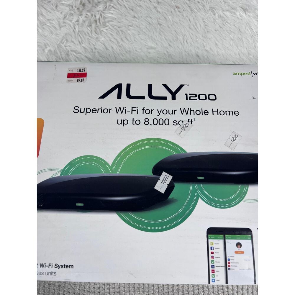 Amped Wireless ALLY 1200 Whole Home Wi-Fi System Router Extender 8000 sq ft